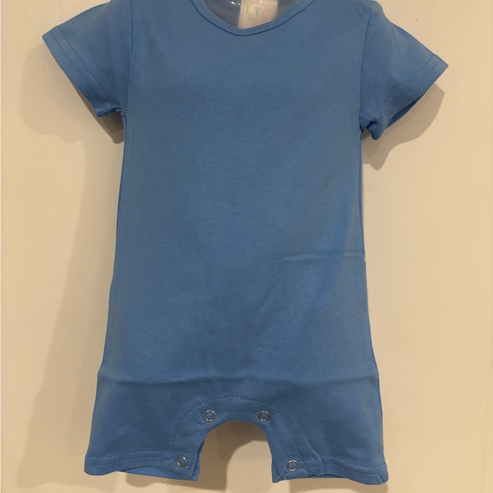 Blue Short Sleeve Baby Romper